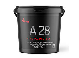 Краска универсальная гидроизоляционная АКВЕСТ-28 CRYSTAL PROTECT, матовая, прозрачная, 10кг - фото