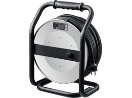 KRAFTOOL КГ 3х2.5 30м 4000Вт IP44, HEAVY DUTYСиловой удлинитель на стальной катушке (55086-30) - фото № 3