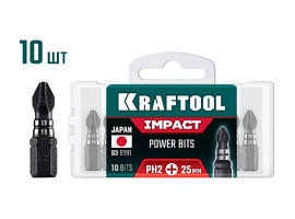 KRAFTOOL Impact PH 2, 25 мм, 10 шт, ударные биты (26191-2-25-S10) - фото № 1