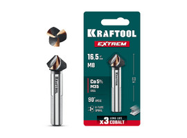 KRAFTOOL EXTREME Со5-А, d 16.5х10х60 мм, Z3, 90°, сталь M35, U-образная спираль, зенковка (29734-8) - фото