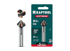 KRAFTOOL EXTREME Со5-А, d 20.5х10х63 мм, Z3, 90°, сталь M35, U-образная спираль, зенковка (29734-10) - фото