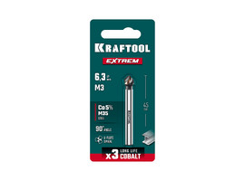 KRAFTOOL EXTREME Со5-А, d 6.3x5х45 мм, Z3, 90°, сталь M35, U-образная спираль, зенковка (29734-3) - фото № 2