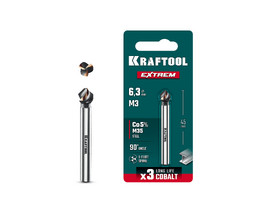 KRAFTOOL EXTREME Со5-А, d 6.3x5х45 мм, Z3, 90°, сталь M35, U-образная спираль, зенковка (29734-3) - фото № 1