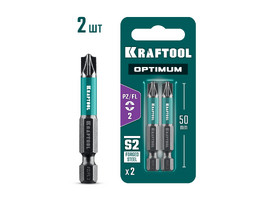 KRAFTOOL OPTIMUM PZ/FL 2, 50 мм, 2 шт, биты (261241-2-50-2) - фото № 1