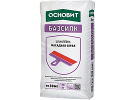 Шпатлёвка фасадная ОСНОВИТ БАЗСИЛК СЕРАЯ РС30 МG, 20кг - фото